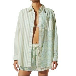 Solid & Striped Linen Button Down Set Size Medium